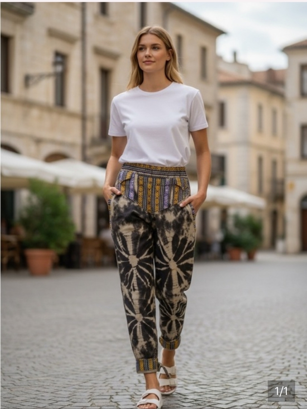 Rhea Cotton Tye Dye Boho Pants NWT